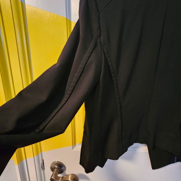 Classic Black Blazer with Blue Cuffs - Picture 7 of 12